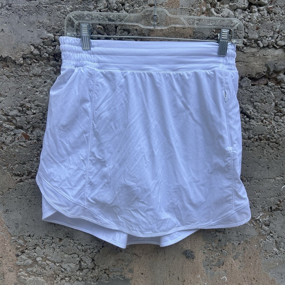 Lululemon Hotty Hot High Rise Skirt Long Womens 8 White Tennis Workout Lined